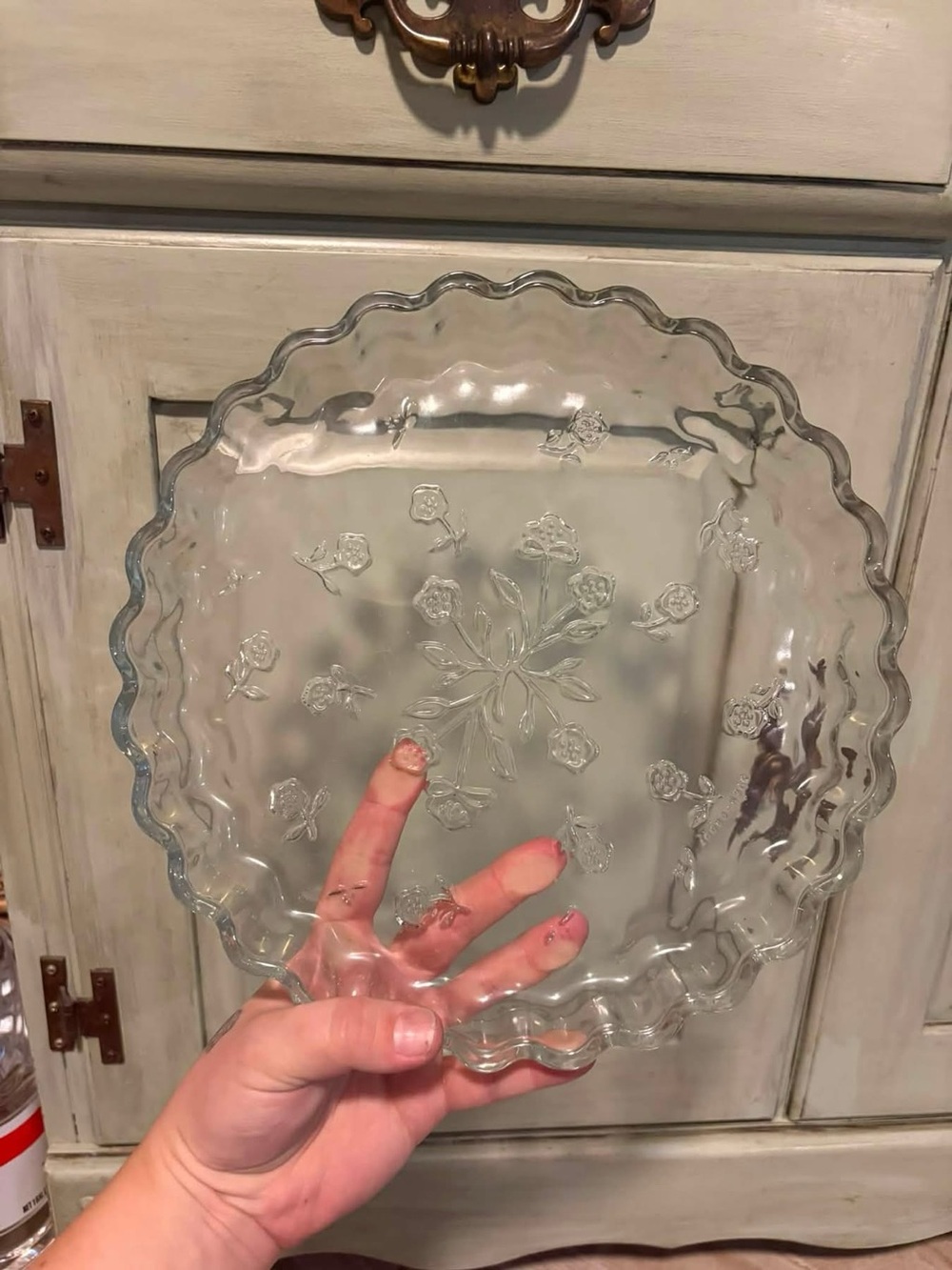vintage 10-inch glass quiche or tart pan made by Anchor Hocking